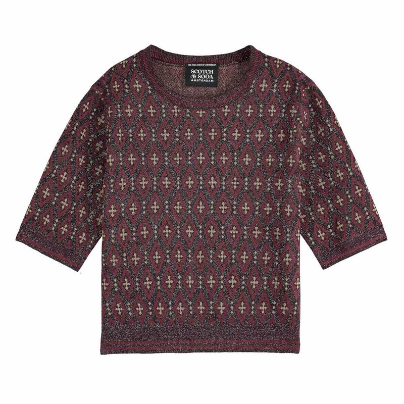 Scotch & Soda Short Sleeve Jacquard Pullover image number 0